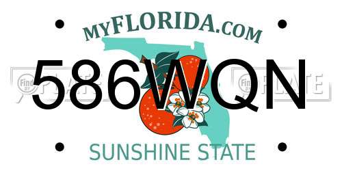 586WQN Florida License Plate