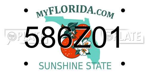586Z01 Florida License Plate
