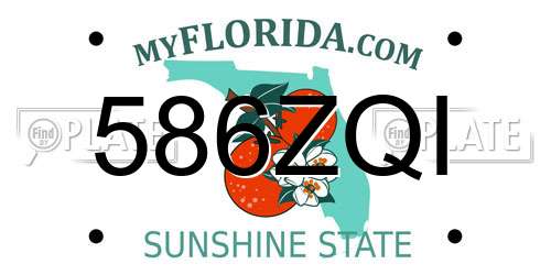 586ZQI Florida License Plate