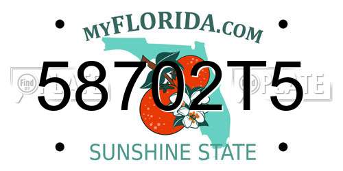 58702T5 Florida License Plate