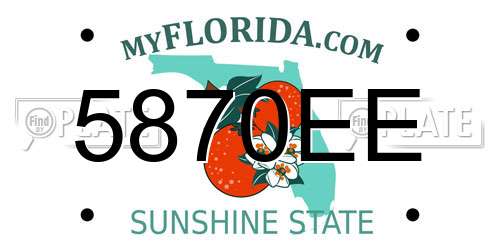 5870EE Florida License Plate