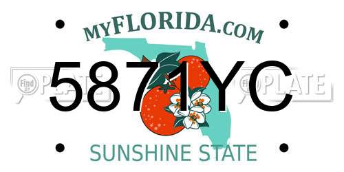 5871YC Florida License Plate