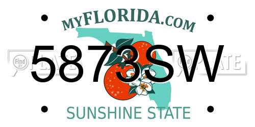 5873SW Florida License Plate