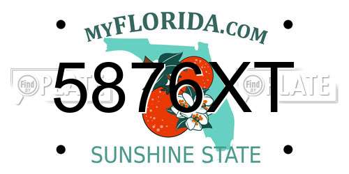 5876XT Florida License Plate