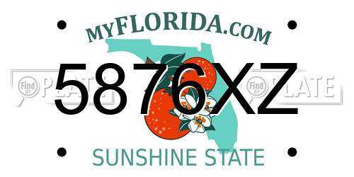 5876XZ Florida License Plate