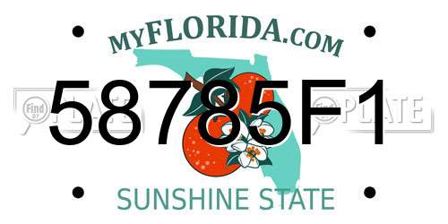 58785F1 Florida License Plate