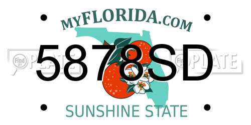 5878SD Florida License Plate