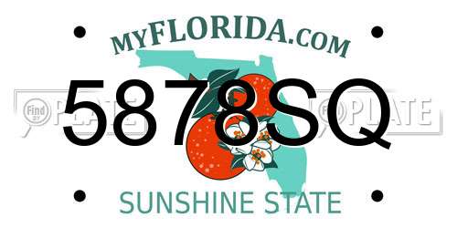5878SQ Florida License Plate