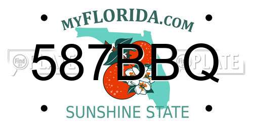 587BBQ Florida License Plate