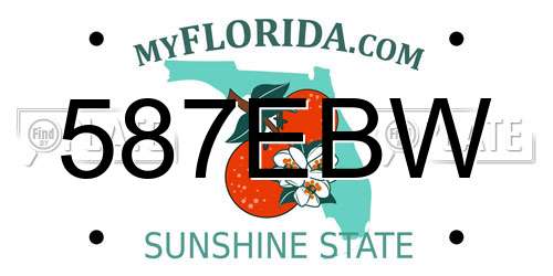 587EBW Florida License Plate