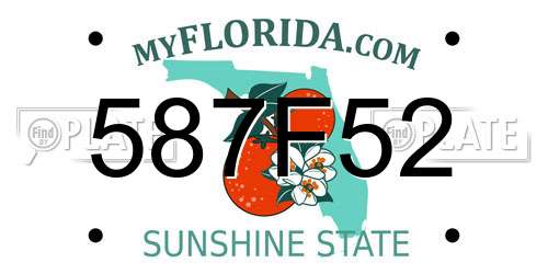 587F52 Florida License Plate