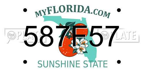 587F57 Florida License Plate
