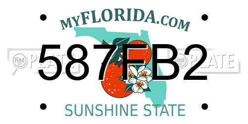 587FB2 Florida License Plate