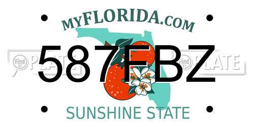 587FBZ Florida License Plate