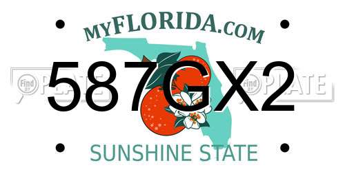 587GX2 Florida License Plate