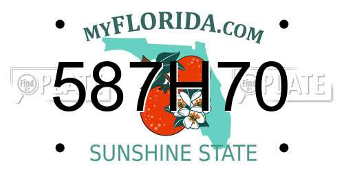 587H70 Florida License Plate
