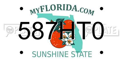 587HT0 Florida License Plate
