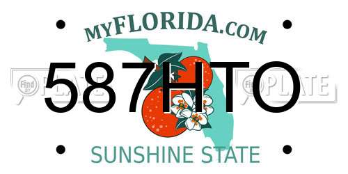 587HTO Florida License Plate
