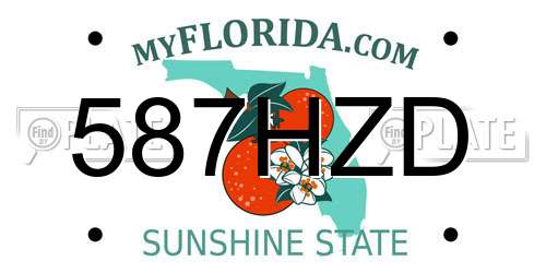 587HZD Florida License Plate