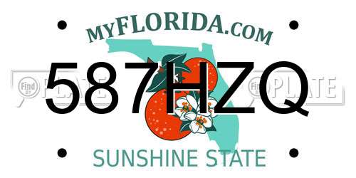 587HZQ Florida License Plate
