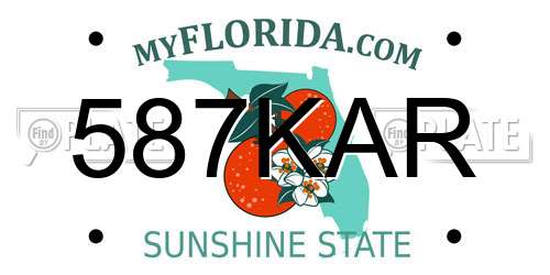 587KAR Florida License Plate
