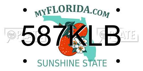 587KLB Florida License Plate