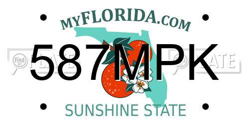 587MPK Florida License Plate