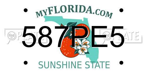 587PE5 Florida License Plate
