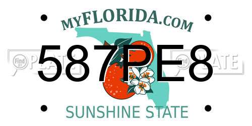 587PE8 Florida License Plate