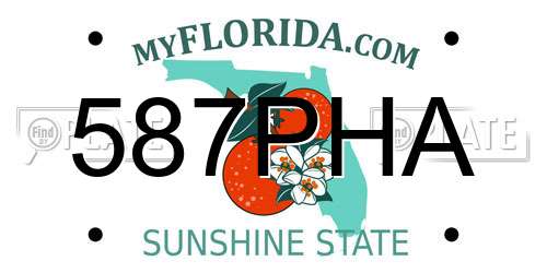 587PHA Florida License Plate