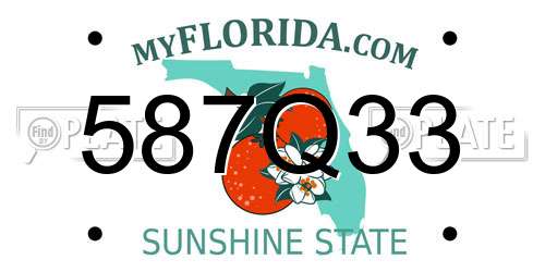 587Q33 Florida License Plate