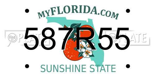 587R55 Florida License Plate