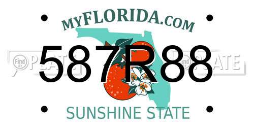 587R88 Florida License Plate