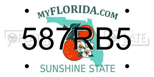 587RB5 Florida License Plate