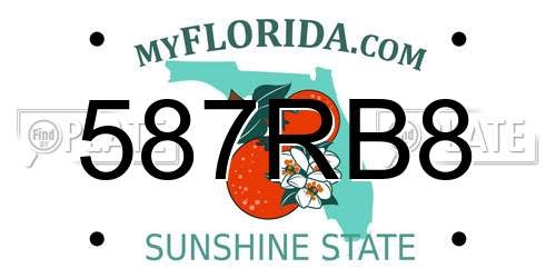 587RB8 Florida License Plate