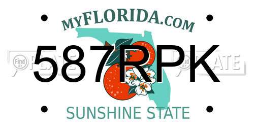 587RPK Florida License Plate