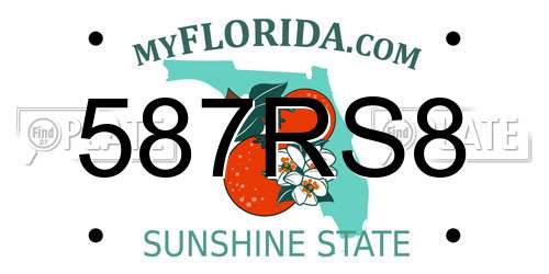 587RS8 Florida License Plate