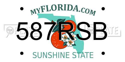 587RSB Florida License Plate
