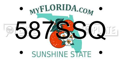 587SSQ Florida License Plate