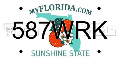 587WRK Florida License Plate