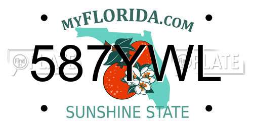587YWL Florida License Plate