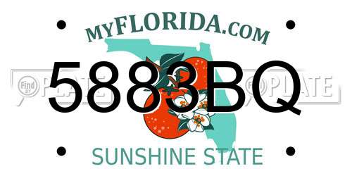 5883BQ Florida License Plate