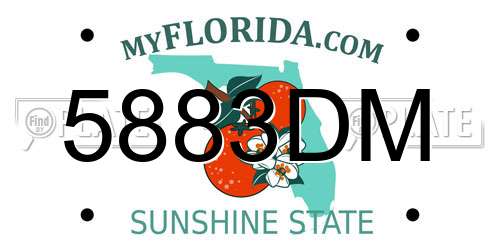 5883DM Florida License Plate