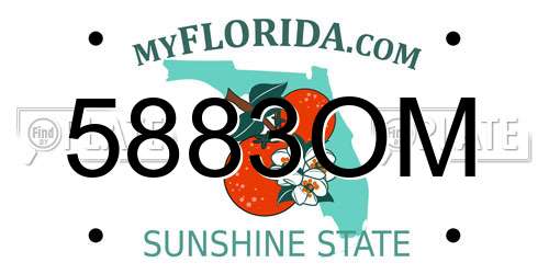 5883OM Florida License Plate