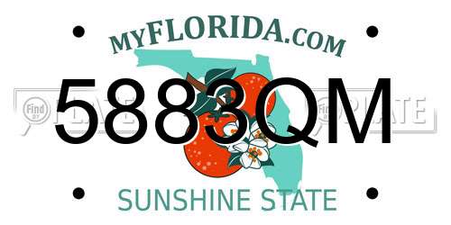 5883QM Florida License Plate