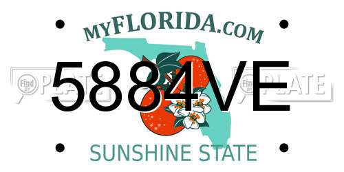 5884VE Florida License Plate