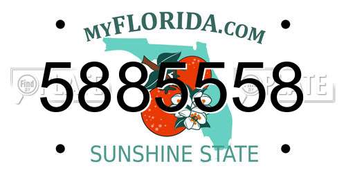 5885558 Florida License Plate