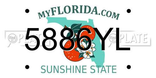 5886YL Florida License Plate