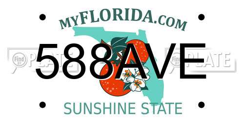 588AVE Florida License Plate