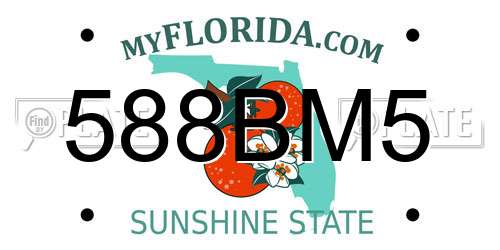 588BM5 Florida License Plate